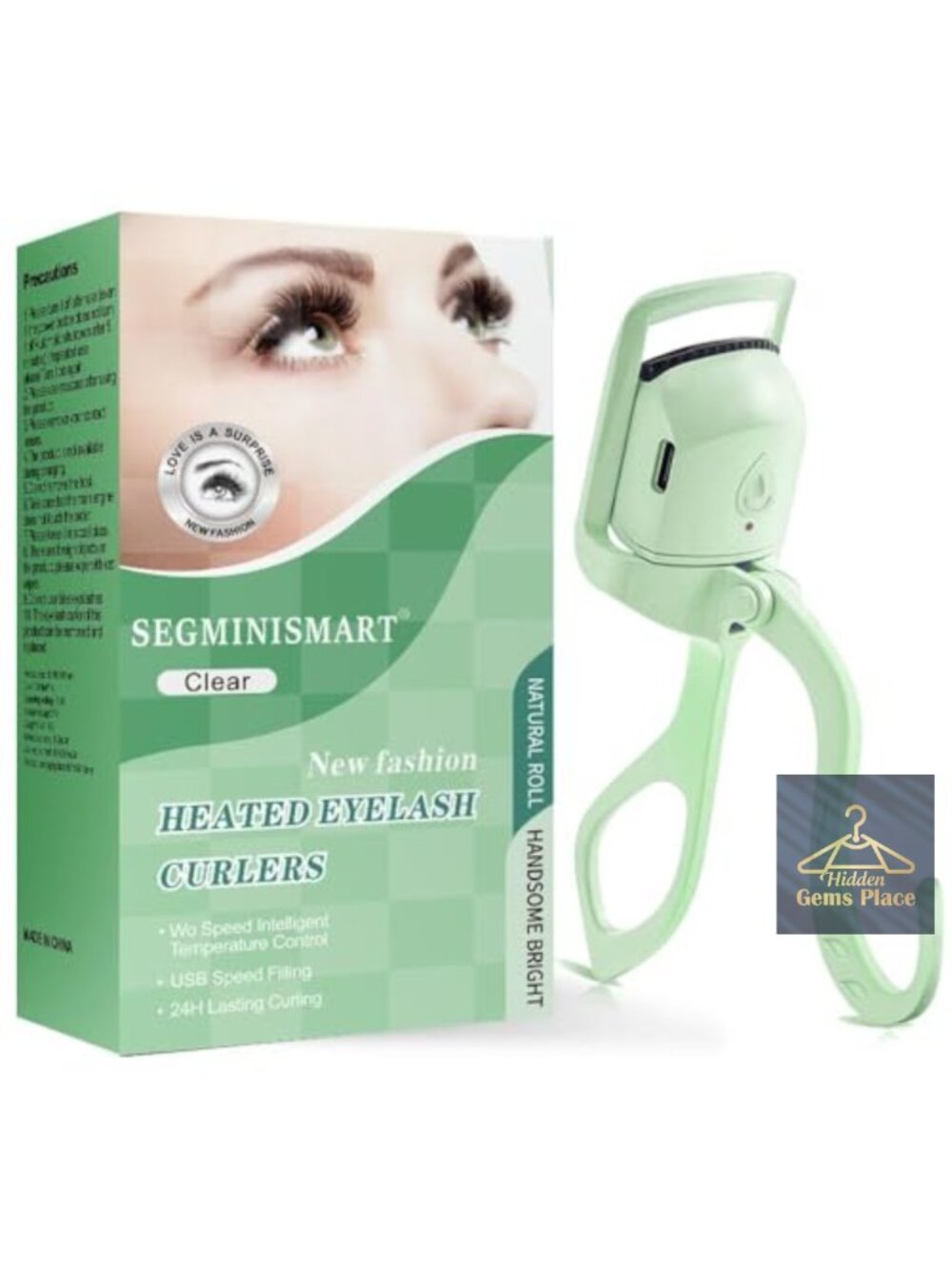 Heated Eyelash Curler USB Rechargeable Electric Lash Curler Silicone Safe